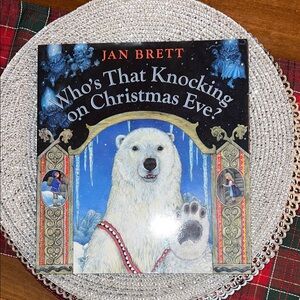 Jan Brett Hard Cover Book Who’s That Knocking on Christmas Eve?